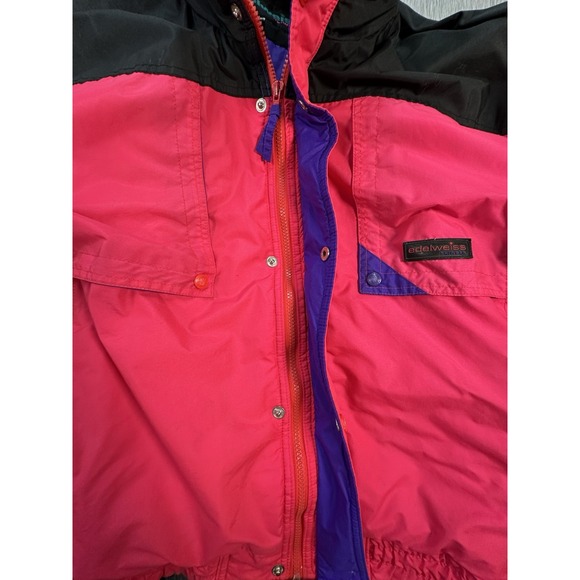 VTG Edelweiss Ski Wear Mens Jacket XL Full Zip Colorblock Multicolor Retro - Picture 6 of 13